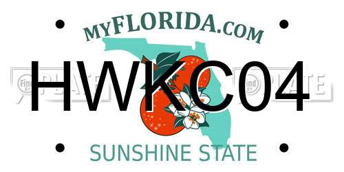 HWKC04 Florida License Plate