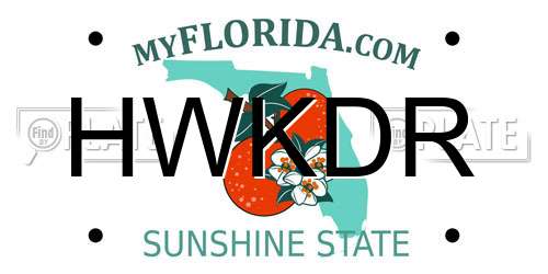 HWKDR Florida License Plate