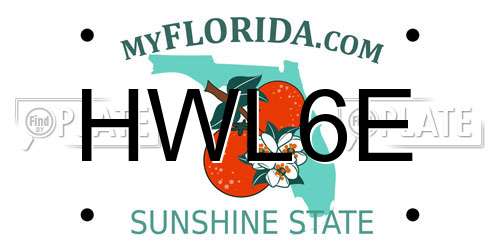 HWL6E Florida License Plate