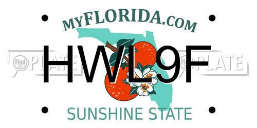 HWL9F Florida License Plate