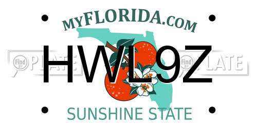 HWL9Z Florida License Plate