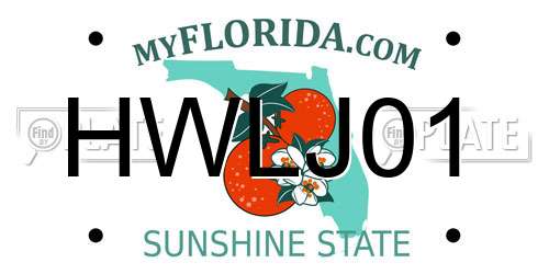 HWLJ01 Florida License Plate