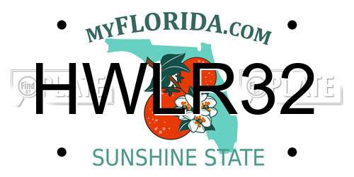HWLR32 Florida License Plate