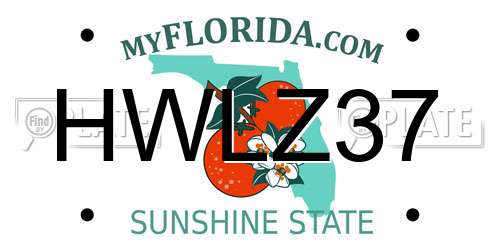 HWLZ37 Florida License Plate