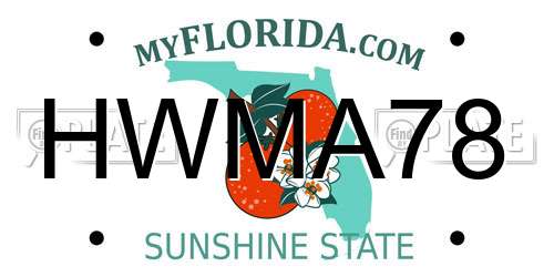 HWMA78 Florida License Plate