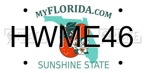 HWME46 Florida License Plate