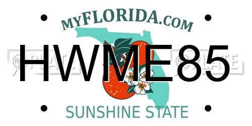 HWME85 Florida License Plate