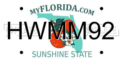 HWMM92 Florida License Plate