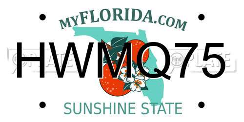 HWMQ75 Florida License Plate