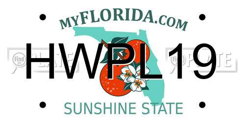 HWPL19 Florida License Plate