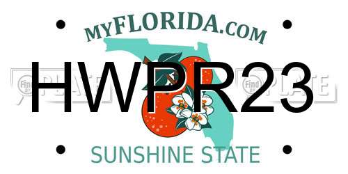 HWPR23 Florida License Plate