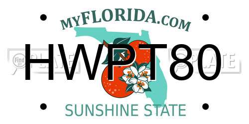 HWPT80 Florida License Plate