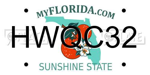 HWQC32 Florida License Plate