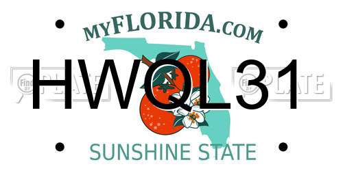 HWQL31 Florida License Plate