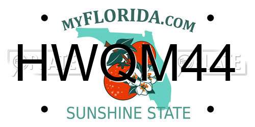HWQM44 Florida License Plate