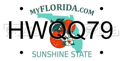 HWQQ79 Florida License Plate