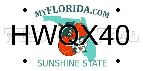 HWQX40 Florida License Plate