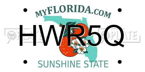 HWR5Q Florida License Plate