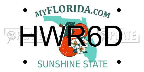 HWR6D Florida License Plate