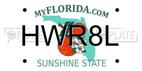 HWR8L Florida License Plate