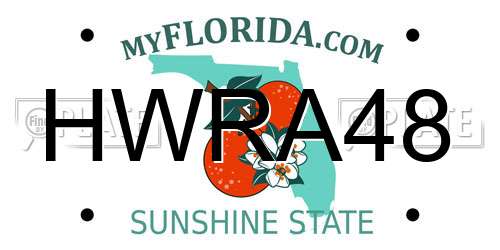 HWRA48 Florida License Plate
