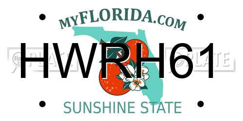 HWRH61 Florida License Plate