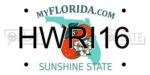 HWRI16 Florida License Plate