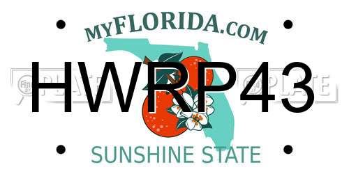 HWRP43 Florida License Plate