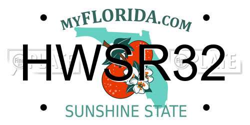 HWSR32 Florida License Plate