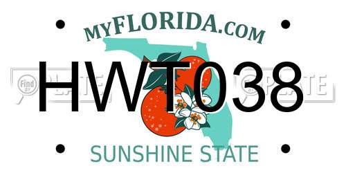 HWT038 Florida License Plate