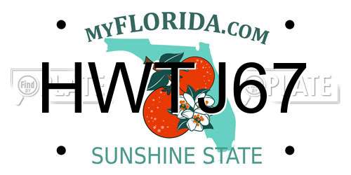 HWTJ67 Florida License Plate