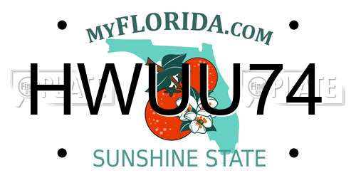 HWUU74 Florida License Plate