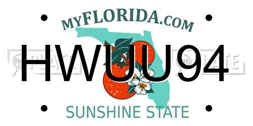 HWUU94 Florida License Plate
