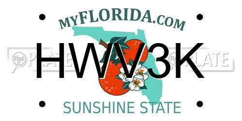 HWV3K Florida License Plate