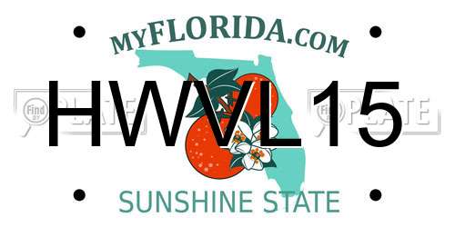 HWVL15 Florida License Plate