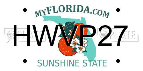 HWVP27 Florida License Plate