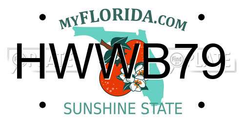 HWWB79 Florida License Plate