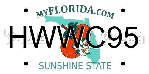 HWWC95 Florida License Plate