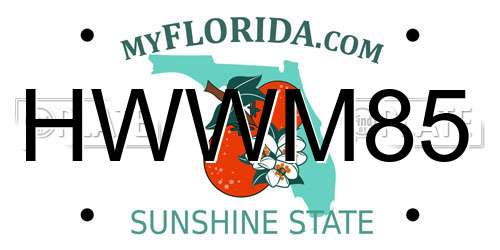 HWWM85 Florida License Plate