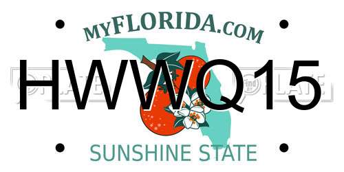 HWWQ15 Florida License Plate