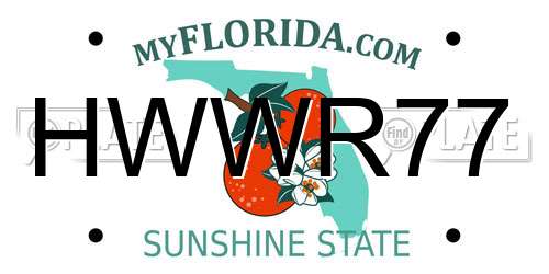 HWWR77 Florida License Plate