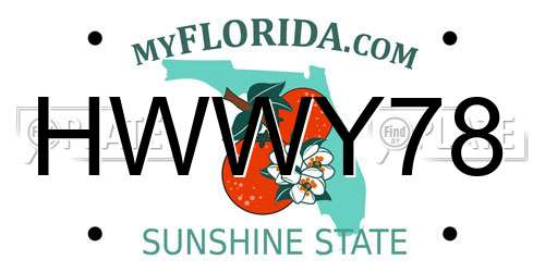 HWWY78 Florida License Plate