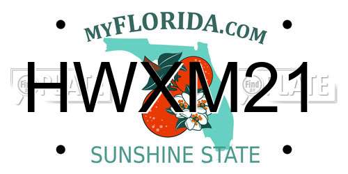HWXM21 Florida License Plate