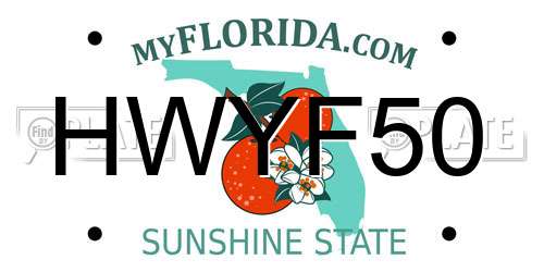 HWYF50 Florida License Plate
