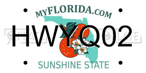 HWYQ02 Florida License Plate