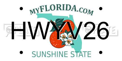 HWYV26 Florida License Plate