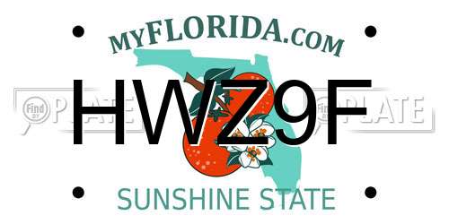 HWZ9F Florida License Plate