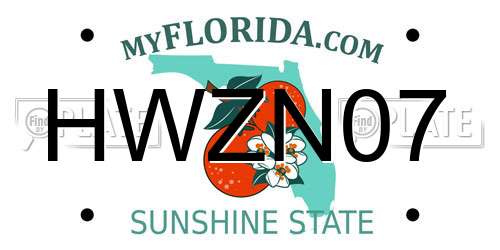 HWZN07 Florida License Plate