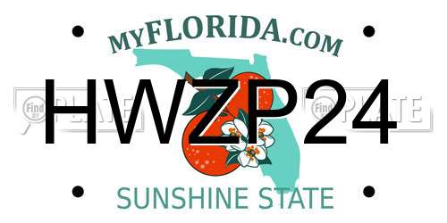 HWZP24 Florida License Plate