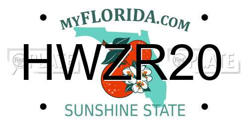 HWZR20 Florida License Plate